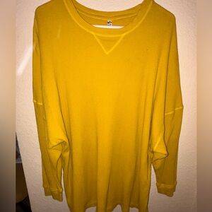 FP Mustard waffle Knit Top